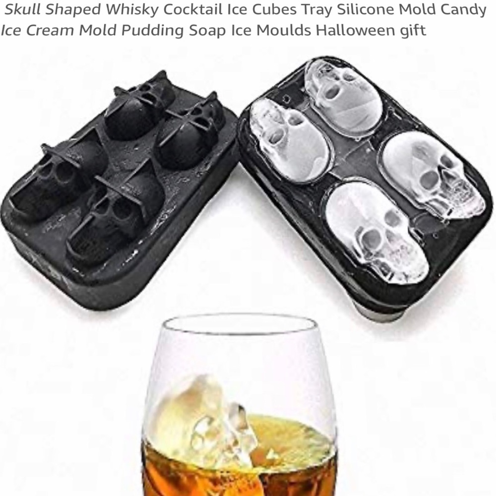 Skull shape cocktail silicone ice cube tray